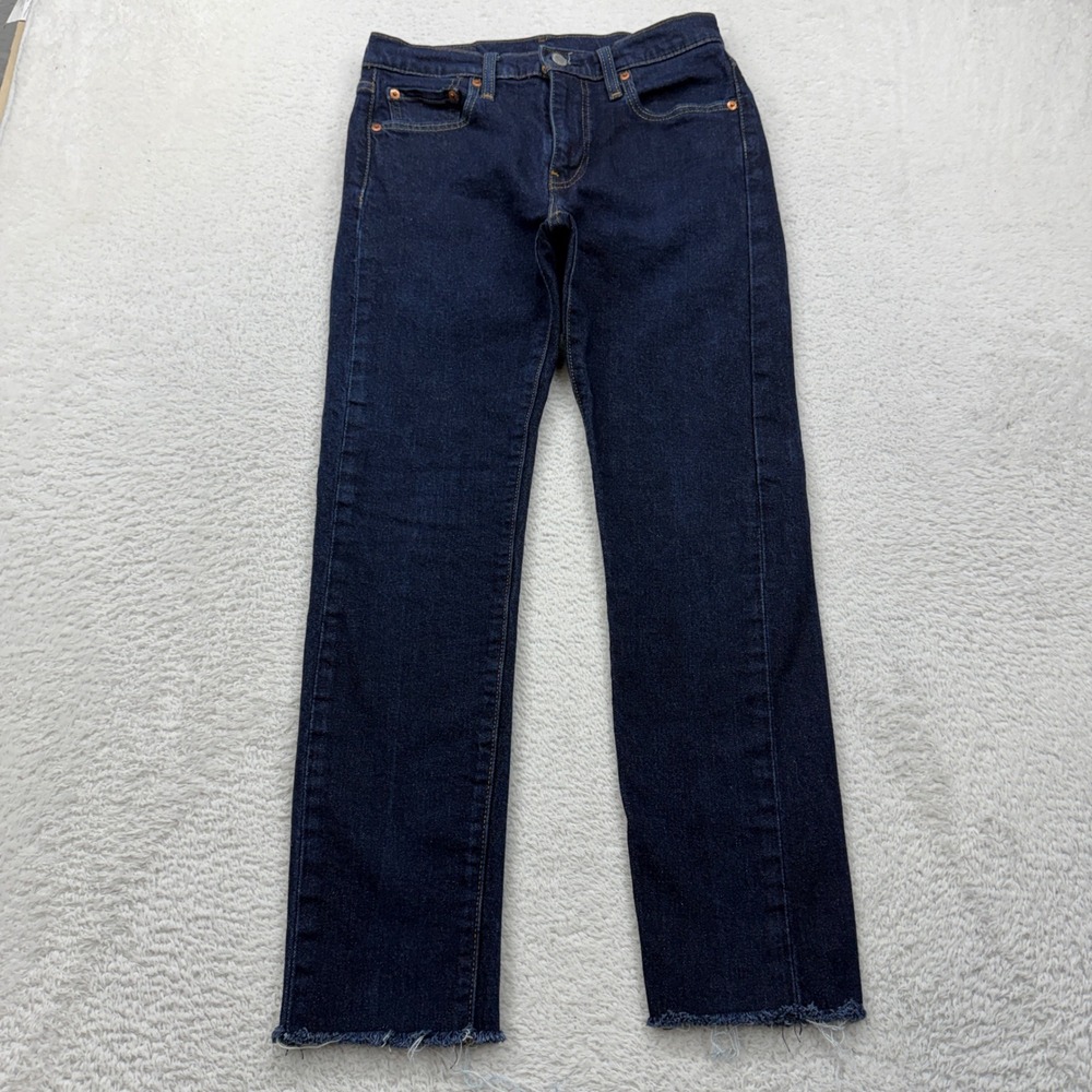 Levis Premium 510 Skinny Jeans Dark Indigo Raw‎ Hem W29 L32 05510-1176 Womens